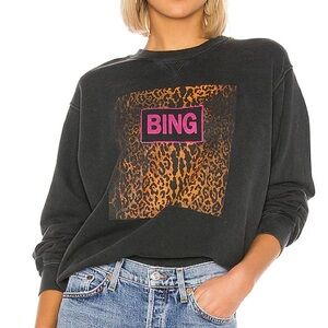 Black Sweatshirt with Leopard and Pink Accents